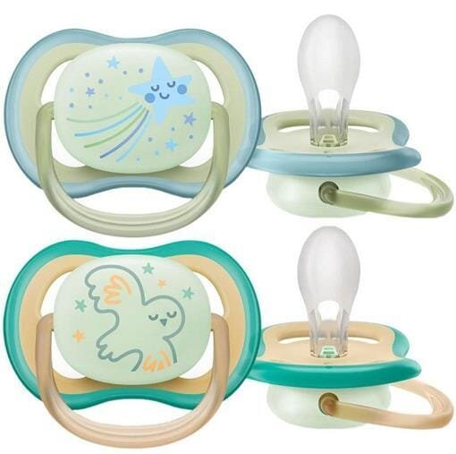 Пустушка силіконова Philips Avent Ultra Air Nighttime SCF376/13, 6-18 місяців, 2 шт