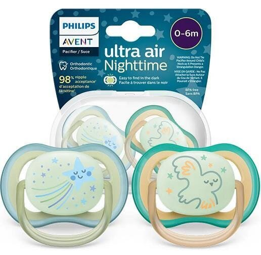 Пустушка силіконова Philips Avent Ultra Air Nighttime SCF376/13, 6-18 місяців, 2 шт
