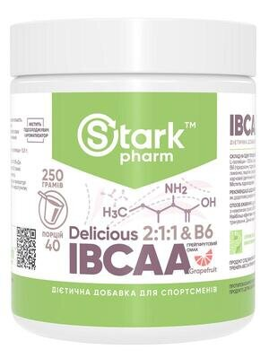 Амінокислоти Stark Pharm Stark IBCAA 2-1-1 & Vit B6 Delicious смак грейпфрут, 250 г