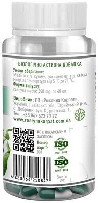 Спіруліна Р.К. Chlorella Рослина Карпат капсули по 500 мг №60