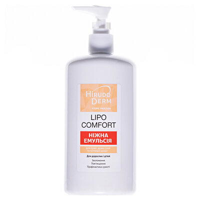 Емульсія Hirudo Derm Atopic Program Lipo Comfort ніжна, для сухої, дуже сухої і чутливої шкіри, 400 мл