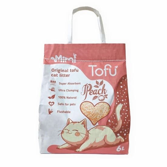 Наповнювач для котячого туалету Mimi Cat Tofu соєвий з ароматом персика, 6 л