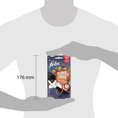 Ласощі для дорослих кішок Purina Felix Party Mix Гриль Мікс зі смаком курки, яловичини і лосося, 60 г