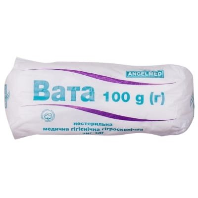 Вата нестерильна Angelmed медична гігієнічна "Зіг-Заг", 100 г