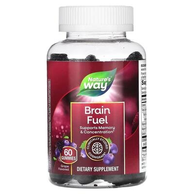 Підтримка пам'яті та концентрації Nature's Way Brain Fuel смак винограду, 60 жувальних цукерок