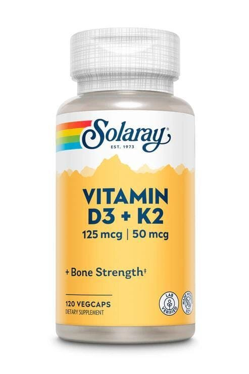 Вітамін Д3 та К2 Vitamin D-3 K-2 Solaray, 120 капсул
