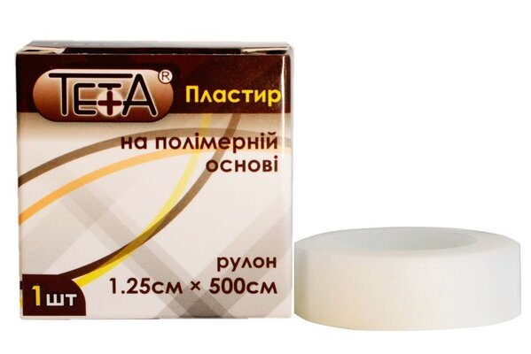 Пластир медичний Teta на полімерній основі, котушка, 1,25 х 500 см, 1 штука