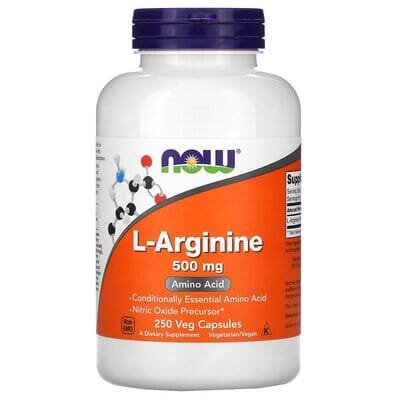 L-аргінін NOW L-Arginine 500 мг вег. капсули №250