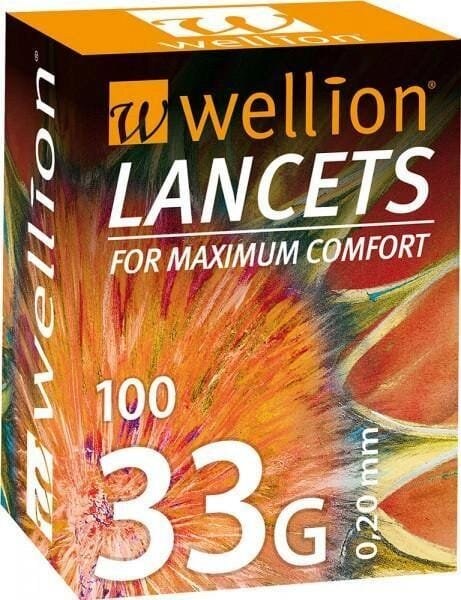 Ланцети Wellion 33G, 100 штук