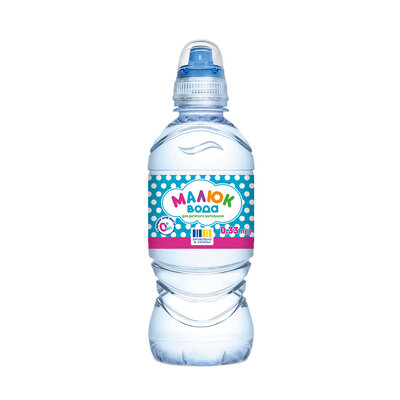 Вода питна Малиш дитяча негазована, кришка-непроливайка, 0,33 л