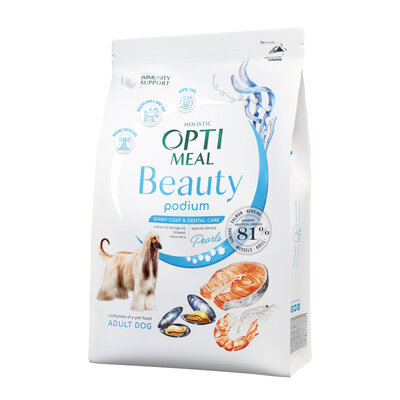 Корм сухий для дорослих собак Optimeal Beauty Podium на основі морепродуктів, 1,5 кг