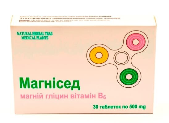 Магнісед таблетки по 500 мг №30 (15х2)