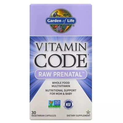 Мультивітаміни для вагітних Garden of Life Vitamin Code RAW Prenatal, 30 вегетаріанських капсул