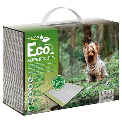 Пелюшки для собак Croci Super nappy Eco абсорбуючі 57 см х 54 см, 14 штук