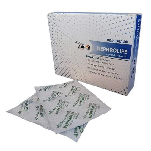Нефролайн AnimAll VetLine FitoLine Nephrolife для собак та котів, 60 таблеток