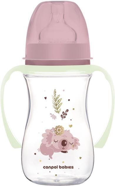 Пляшечка Canpol Babies Easystart Sleepy Koala 35/237_pin антиколікова з широким отвором, рожева, 240 мл