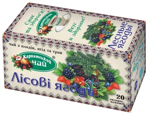 Чай трав'яний Екопродукт Карпатський чай Лісові ягоди по 2,0 г №20 у філ.-пак.