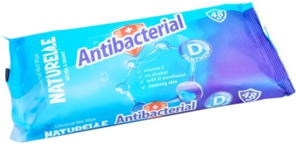 Серветки вологі Naturelle Antibacterial з D-пантенолом, 48 шт