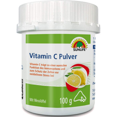 Вітаміни Sunlife Vitamin C порошок по 100 г у бан.
