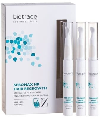 Гель для волосся Biotrade Sebomax HR проти випадіння та стимуляції росту волосся, 3 шт х 8,5 мл