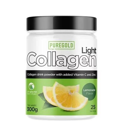Колаген Pure Gold CollaGold Light Lemonade з гіалуроновою кислотою, вітаміном С та цинком, зі смаком лимонаду, 300 г