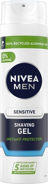 Гель для гоління Nivea Men Sensitive Миттєвий захист для чутливої шкіри (81740), 200 мл