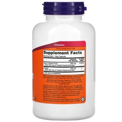 Ніацин NOW Flush-Free Niacin 500 мг вег. капсули №180
