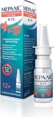 Мераліс спрей наз., р-н 0.1 % по 10 мл у флак. з доз. пристр.