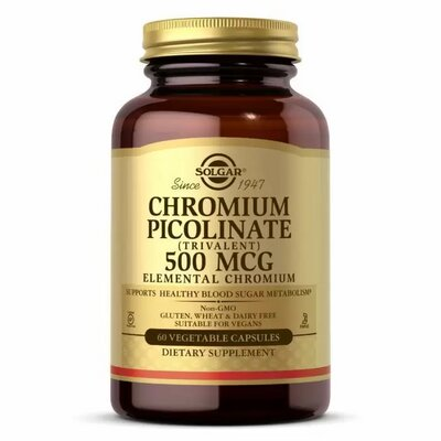 Хром піколінат Solgar Chromium Picolinate 500 мкг вег. капсули №60