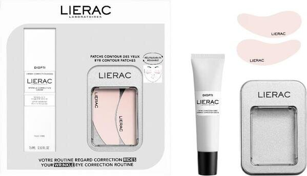 Набір Lierac Diopti (Крем навколо очей 15 мл + Багаторазові патчі)