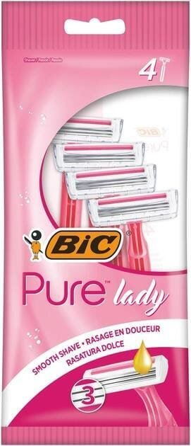 Набір бритв без змінних картриджів Bic Pure 3 Lady Pink, 4 шт