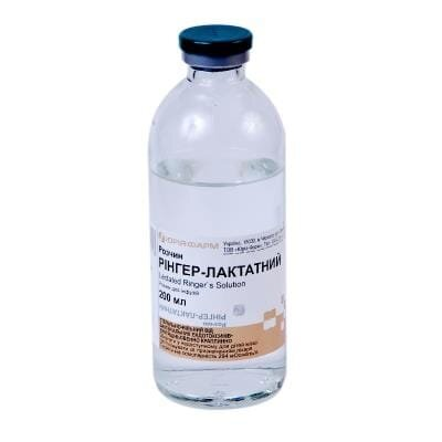Рінгер-лактатний розчин д/інф. по 200 мл у пляш.