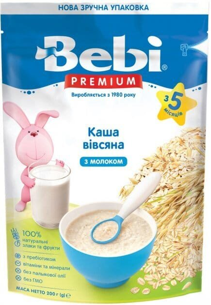 Каша молочна Bebi Premium Вівсяна, з 5 місяців, 200 г