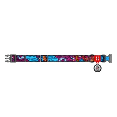 Нашийник Collar WAUDOG Nylon з QR-паспортом, малюнок Літо, пластиковий фастекс, ширина 15 мм довжина 23-35 см
