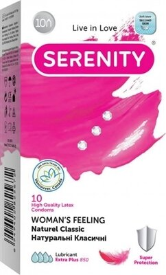 Презервативи Serenity Woman`s Feeling Naturee Classic, 10 штук