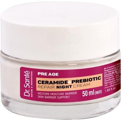Крем для обличчя Dr.Sante Pre Age Керамід + Пребіотик нічний відновлюючий, 50 мл