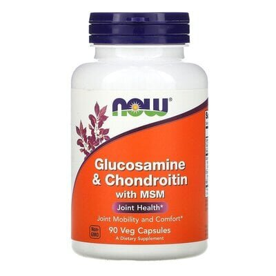 Глюкозамін та Хондроїтин з МСМ NOW Glucosamine & Chondroitin with MSM вег. капсули №90