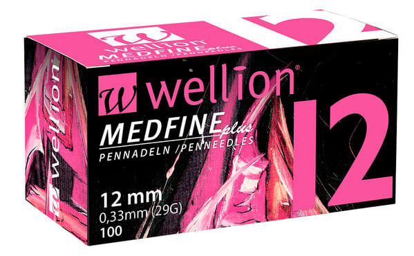 Голки для шприц-ручок Wellion MEDFINE plus одноразові стерильні, універсальні, 29G (0,33 х 12 мм), 100 штук