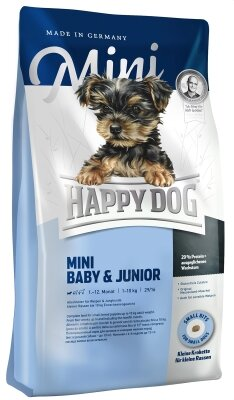 Корм сухий Happy Dog Mini Baby&Junior для цуценят дрібних порід, зі смаком птиці, 300 г