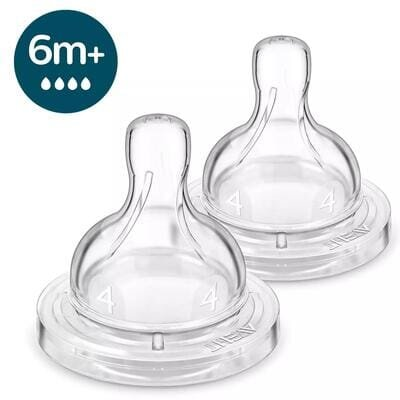 Соска силіконова Philips Avent Anti-Colic SCY764/02, швидкий потік, від 6 місяця, 2 шт