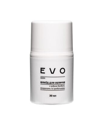 Флюїд для обличчя EVO derm з пудрою бамбуку, пребіотиками та мінералами, 30 мл