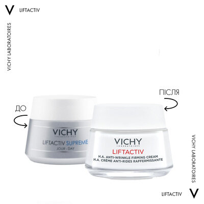 Крем для обличчя Vichy Liftactiv H.A. розгладжуючий з гіалуроновою кислотою для корекції зморшок для нормальної та комбінованої шкіри, 50 мл