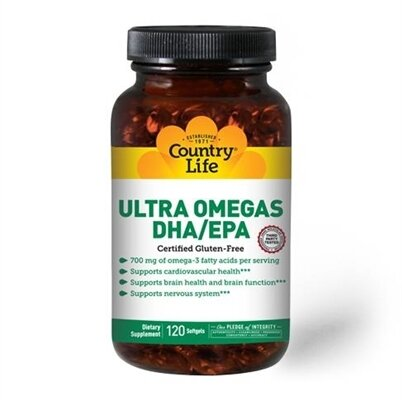 Омега 3 ДГК /ЕПК Country Life Ultra Omega DHA / EPA, 120 м'яких капсул