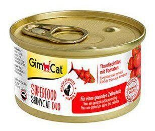Корм вологий для кішок GimCat Shiny Cat Superfood з тунцем та помідором, 70 г