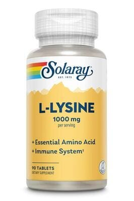 L-лізин Solaray L-Lysine 1000, 90 таблеток