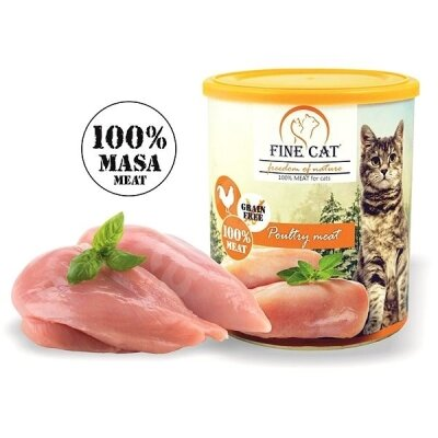 Консерва для котів Fine Cat з м'ясом птиці супер преміум класу, 800 г