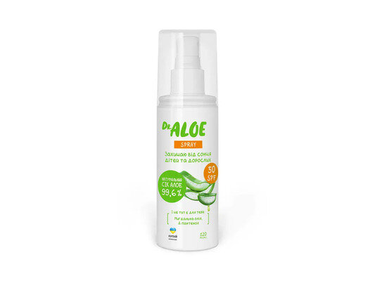 Спрей сонцезахисний Dr. ALOE для дітей та дорослих, SPF 50+, 120 мл