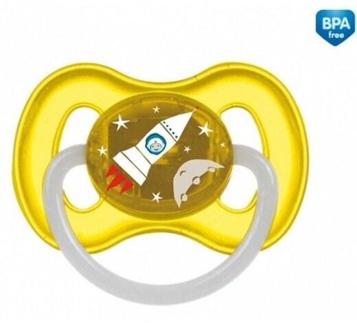 Пустушка латексна Canpol Babies 23/222_yel Space кругла 6-18 місяців, 1 шт