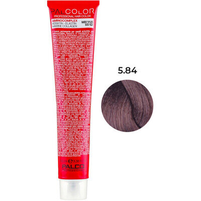 Крем-фарба для волосся Palco Professional Color № 5.84 світло-коричневий гарячий браун-какао амбра 100 мл