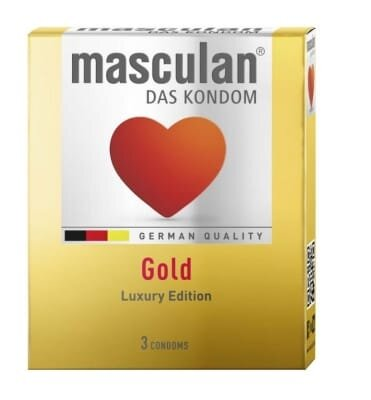 Презервативи Masculan Gold Luxury Edition, 3 штуки